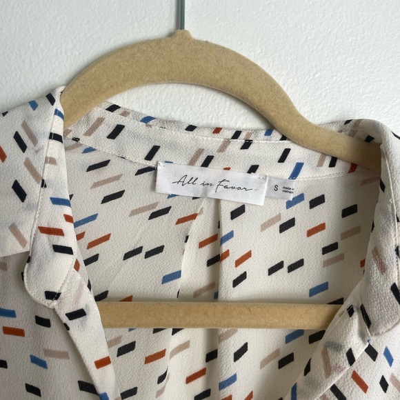 ALL IN FAVOR multi colored button down top - Picture 2 of 4